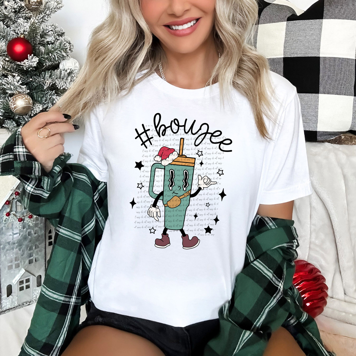 Boujee Santa Hat Green Cup 49710 DTF TRANSFER