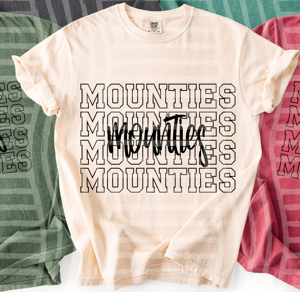 mounties simple stacked outlines (Caplinger) DTF Transfer