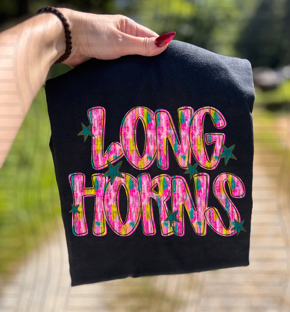 Longhorns Pink Brushstroke (Caplinger) DTF Transfers