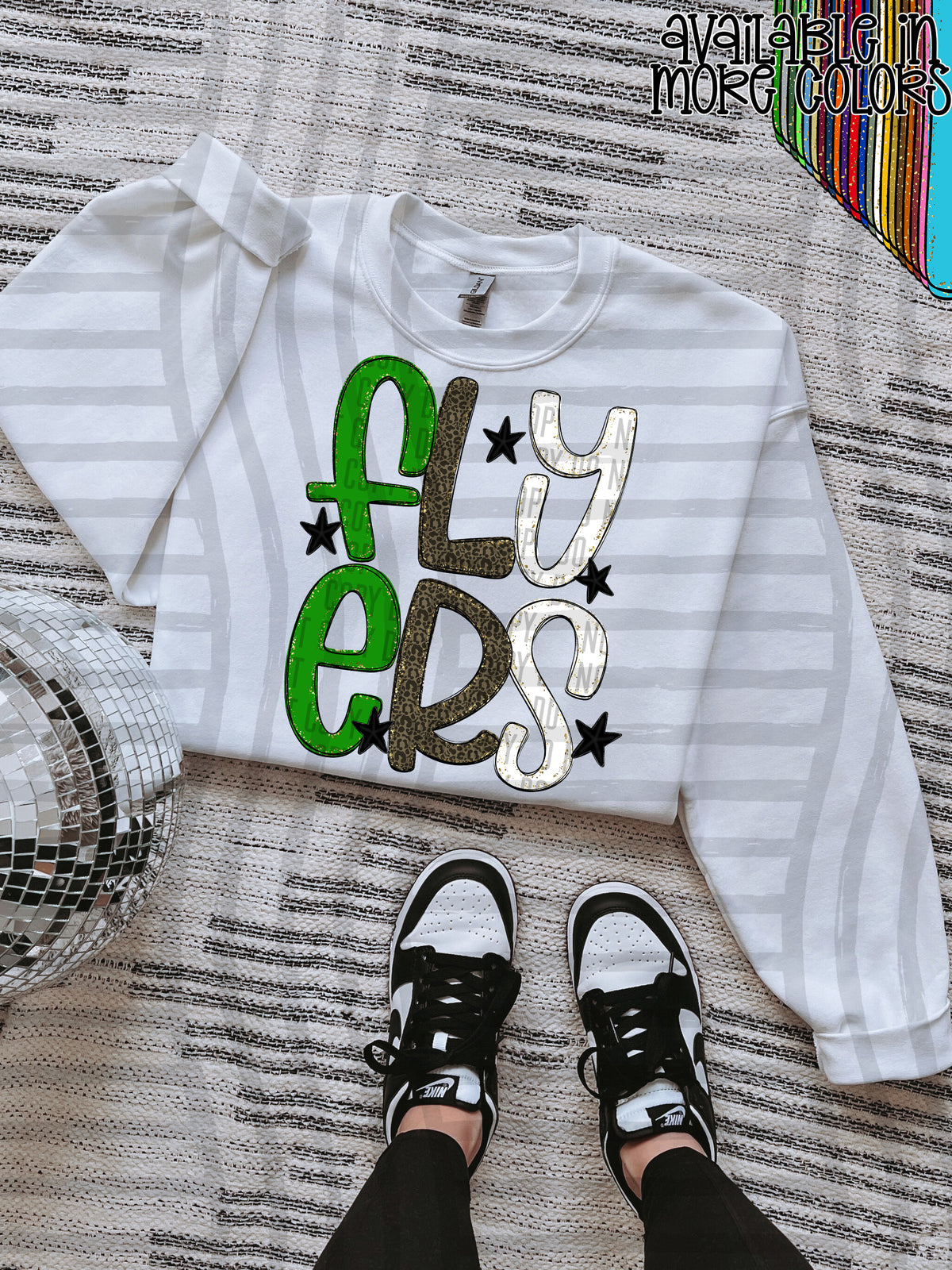 green, gray and white, flyers stacked (Caplinger) DTF Transfer