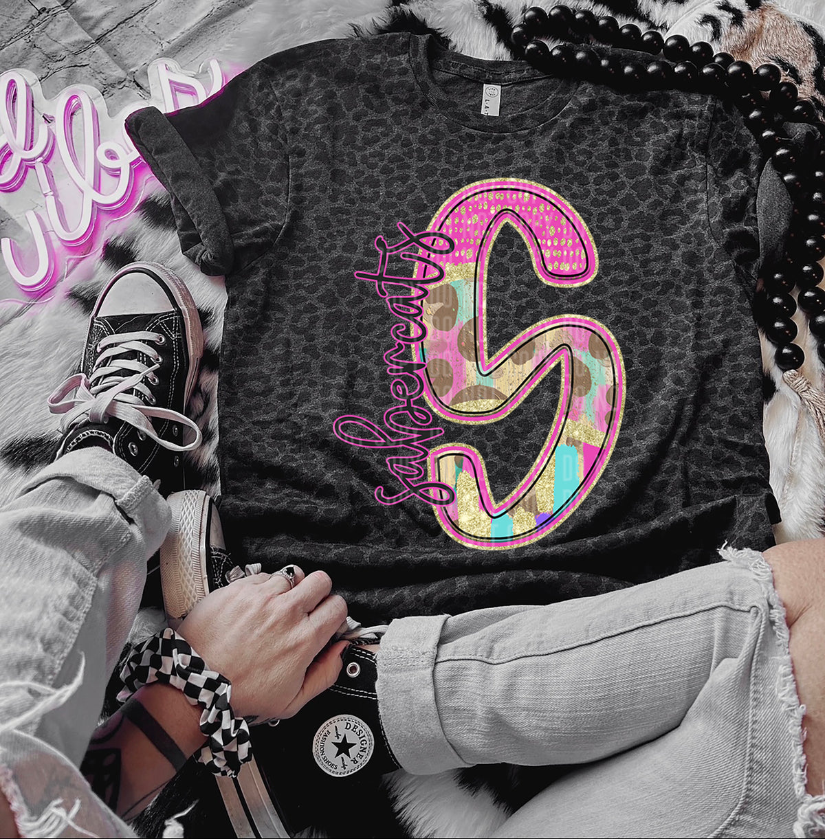 Rainbow Leopard Sabercats (Caplinger) DTF transfer