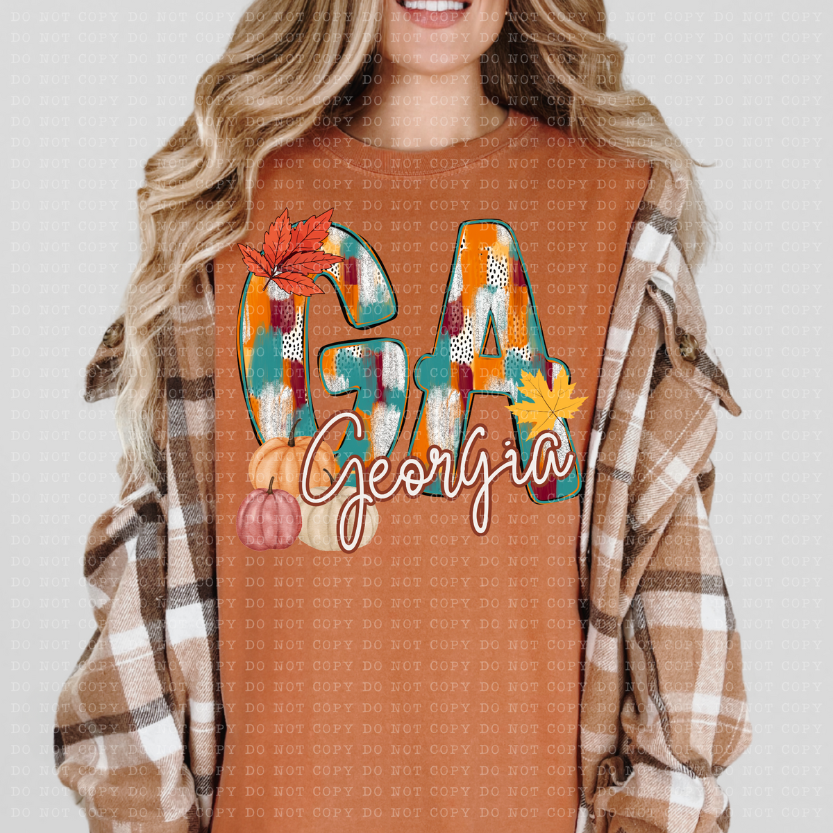 GA Georgia Fall Watercolor 59780 DTF Transfer