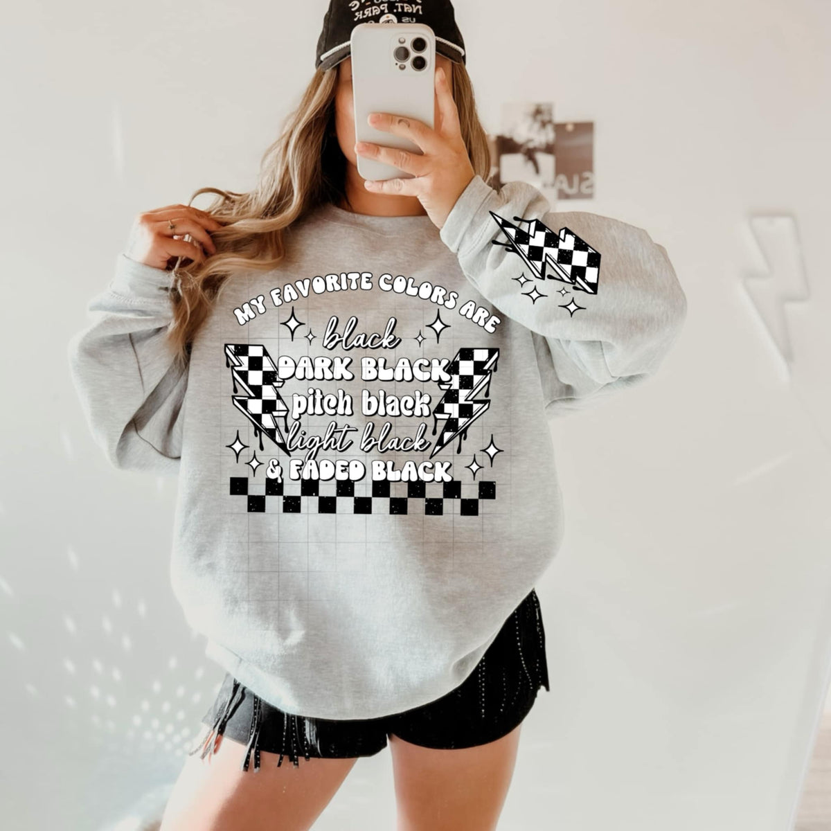 My favorite colors are black WHITE FRONT (CSC) 91022 DTF transfer