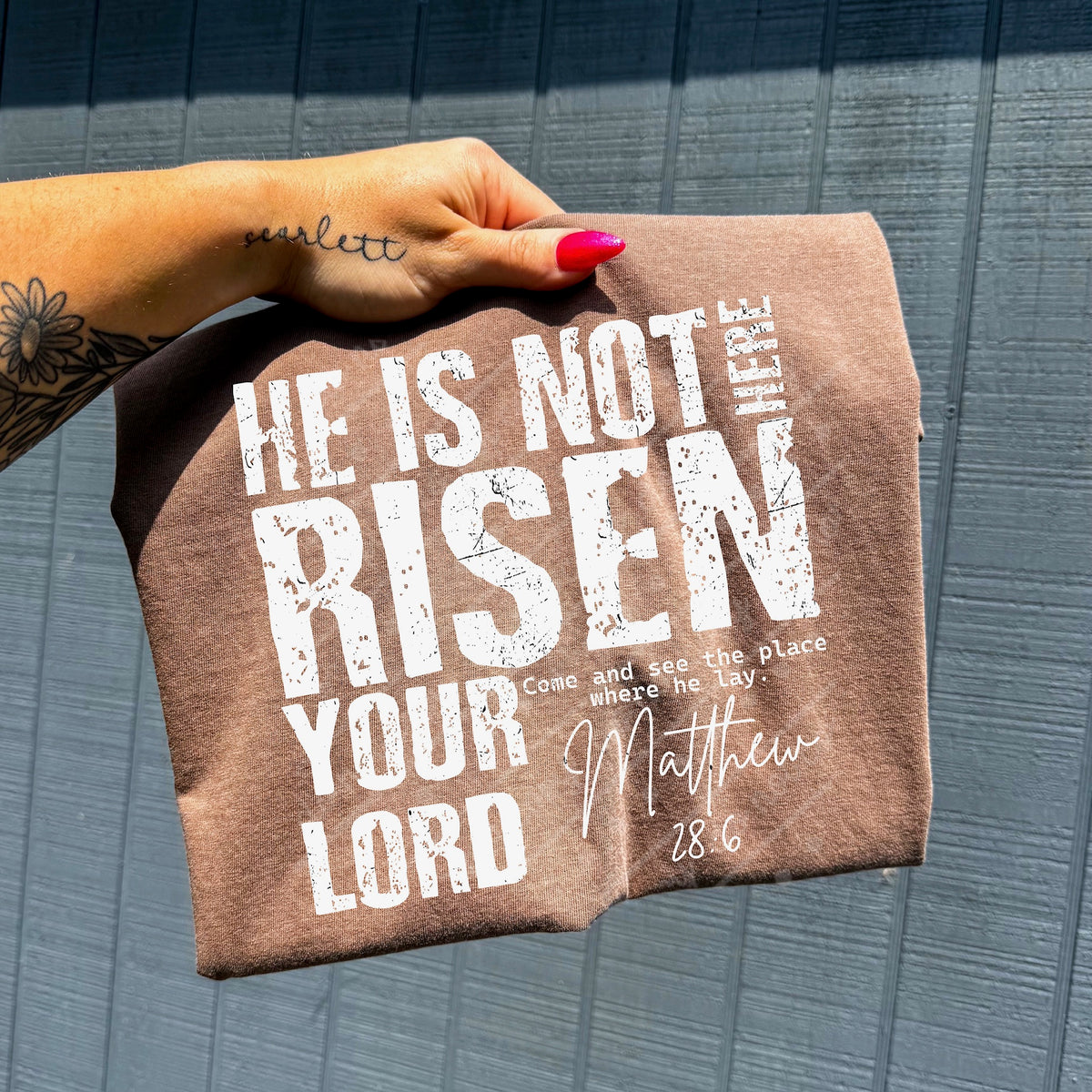He is risen distressed WHITE DTF Transfer