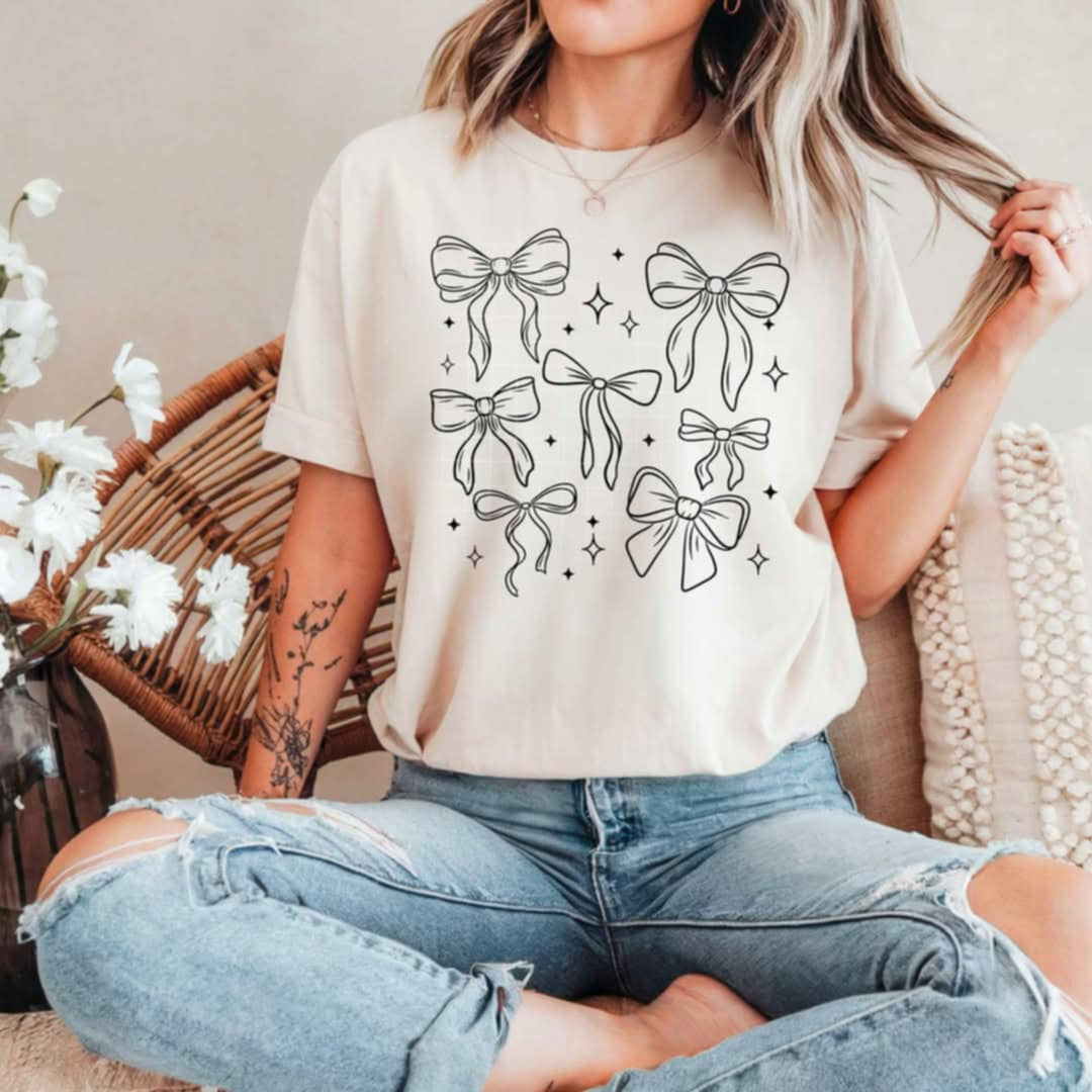 Black outline bows (CSC) 87158 DTF transfer