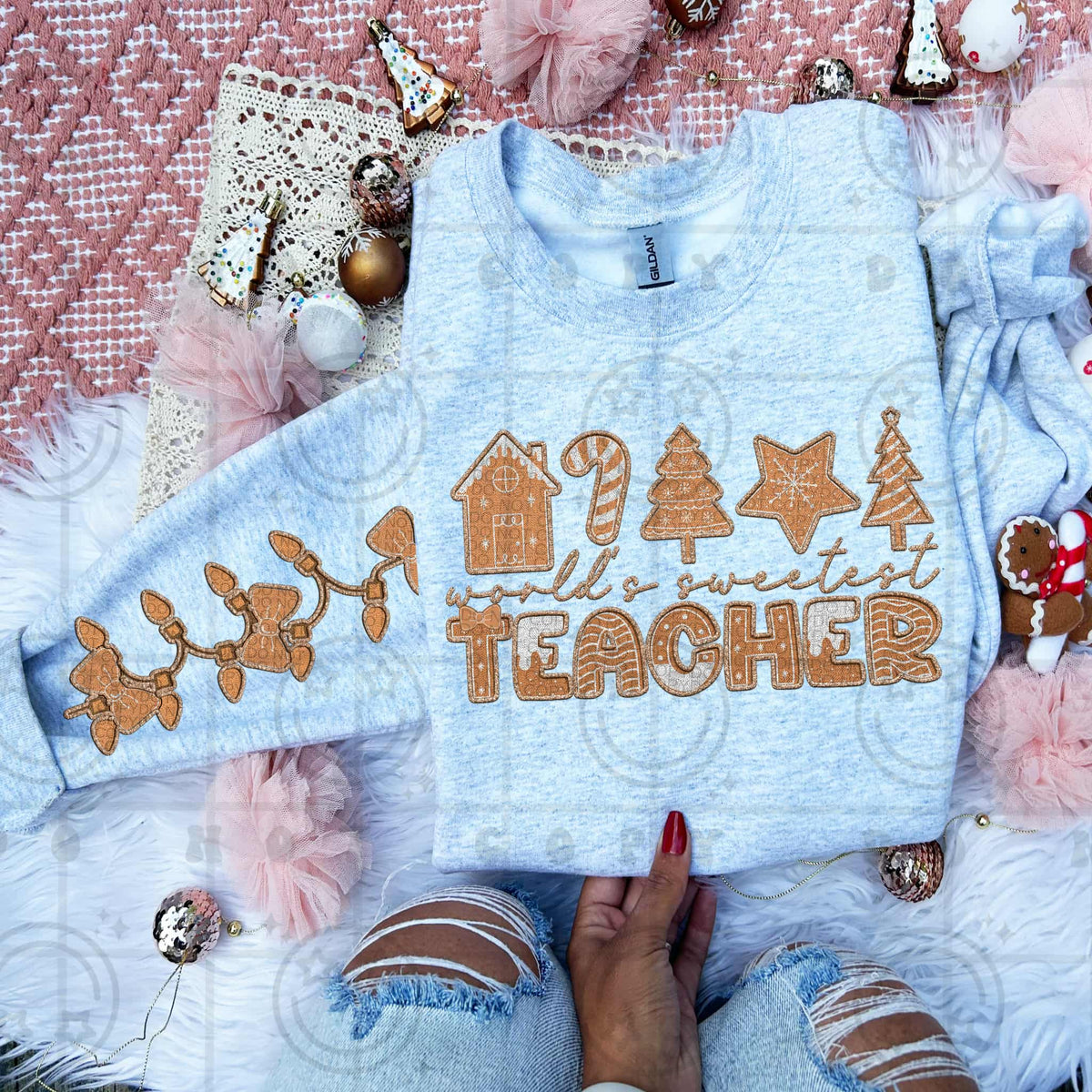 Sweetest Teacher Gingerbread front only (HW) DTF Transfer