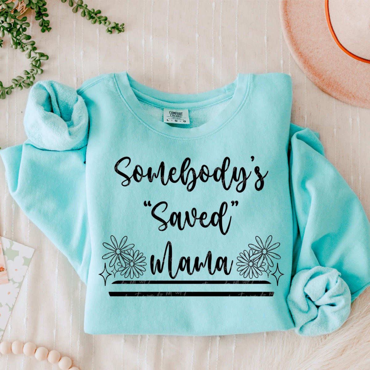 Somebody’s “saved” mama BLACK (VIRGO) 90833 DTF transfer