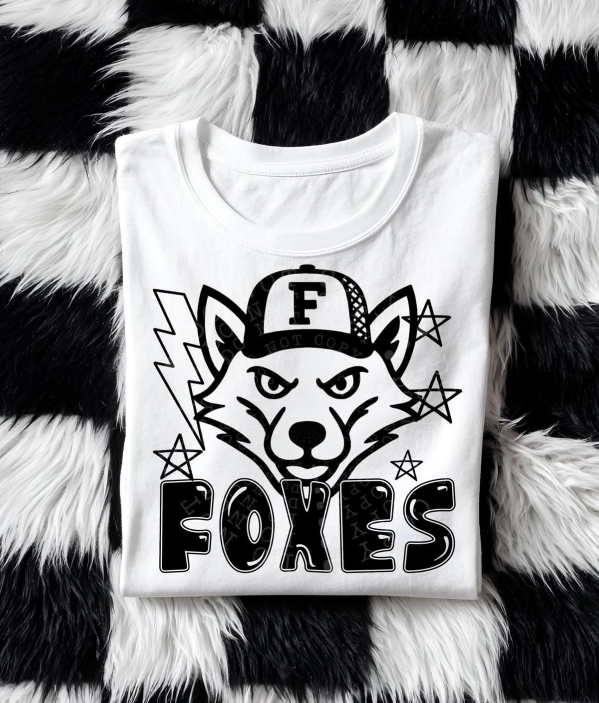 Foxes BLACK (C’s) DTF transfer