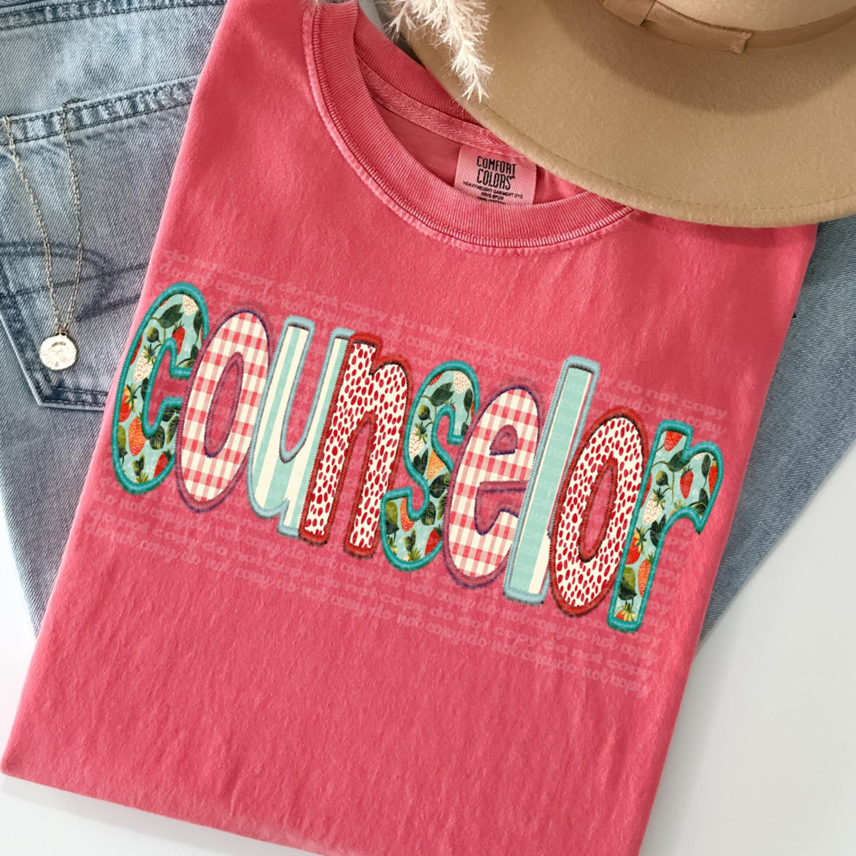 Counselor strawberry patterns 95815 DTF transfer