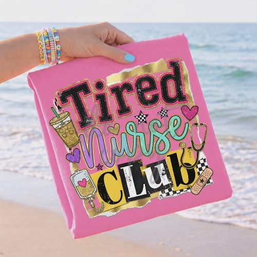 Tired nurse club Sunday Special DTF transfer