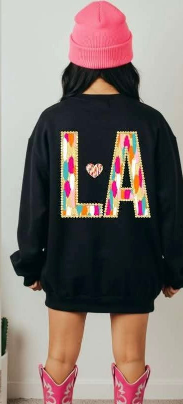 LA brushstroke with heart (S&G) 82982 DTF transfer