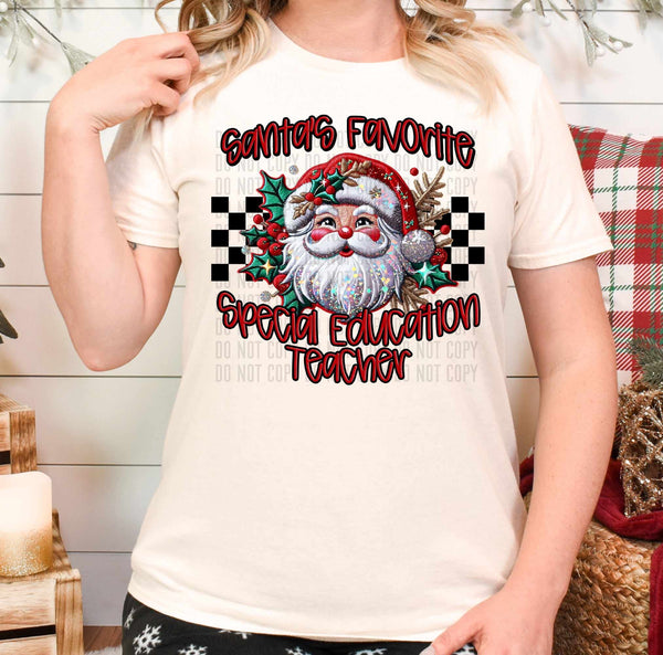 Santa’s favorite special education teacher (caplinger) 62863 DTF transfer