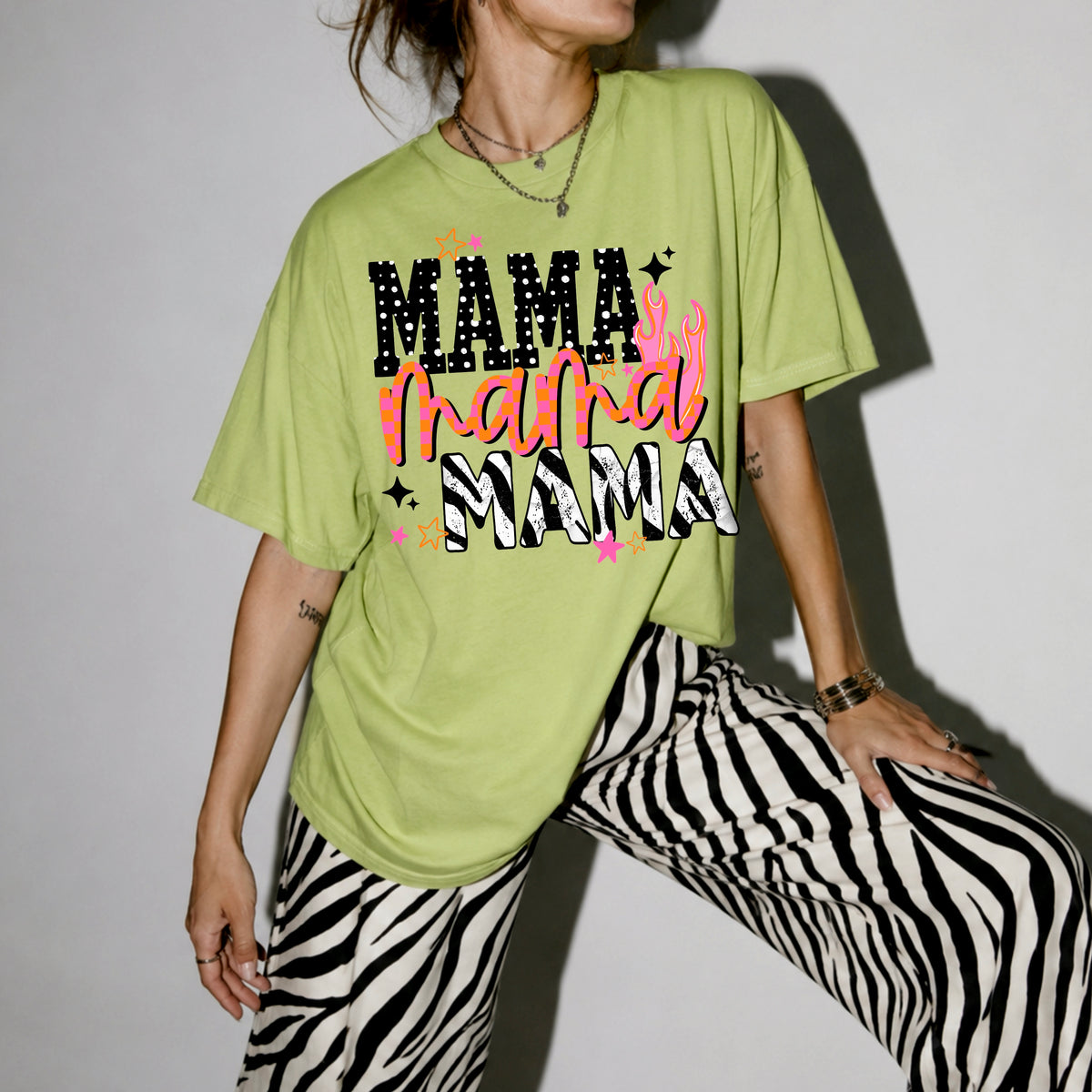 Mama with zebra print (black) (CSC) DTF Transfer