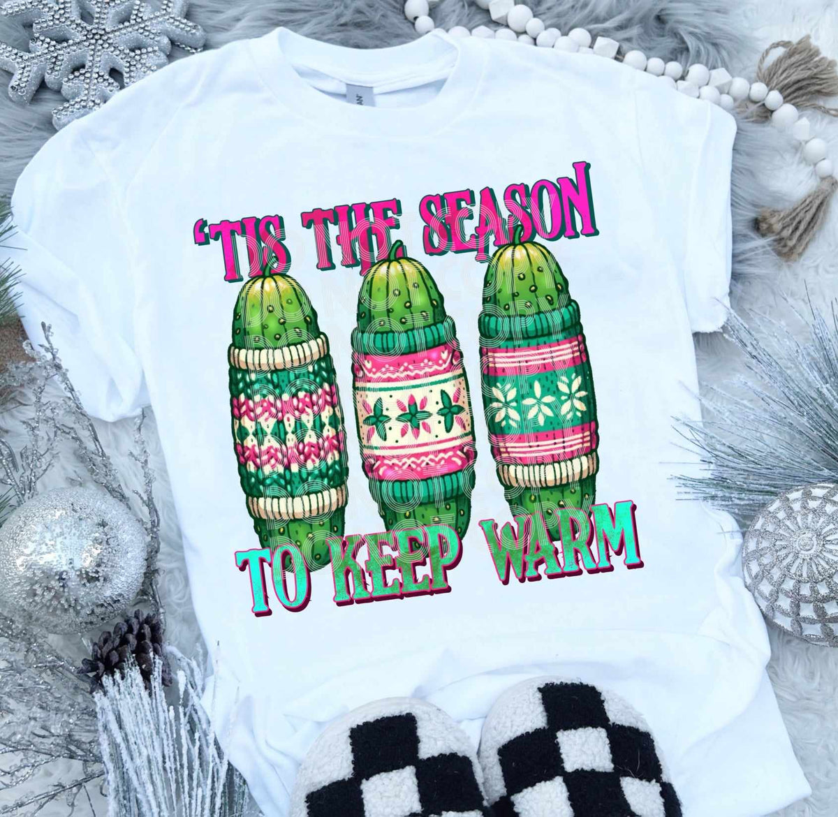 Tis the season to keep warm pickles (HW) 60564 DTF transfer