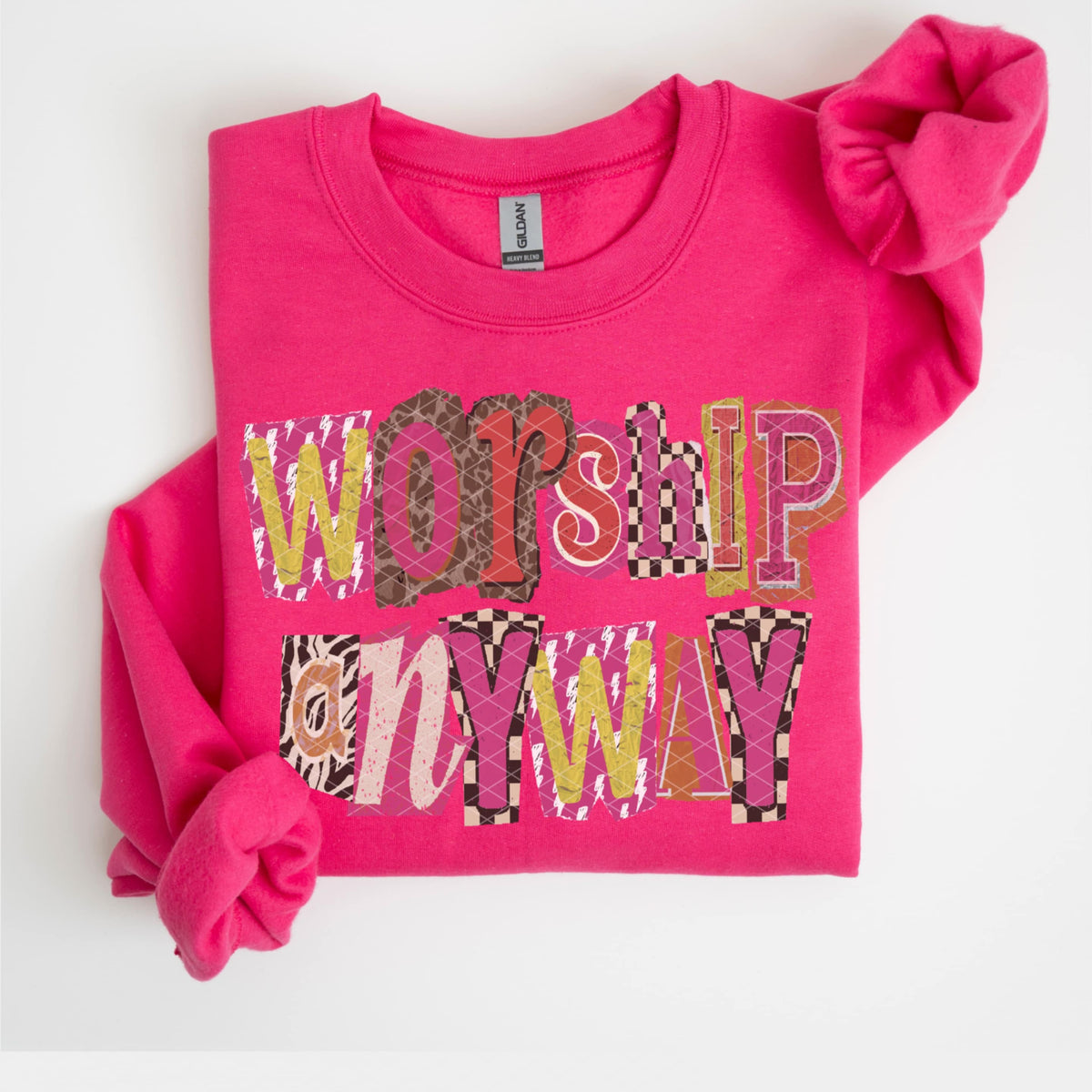 Worship Anyway magazine font (SDD) DTF Transfer