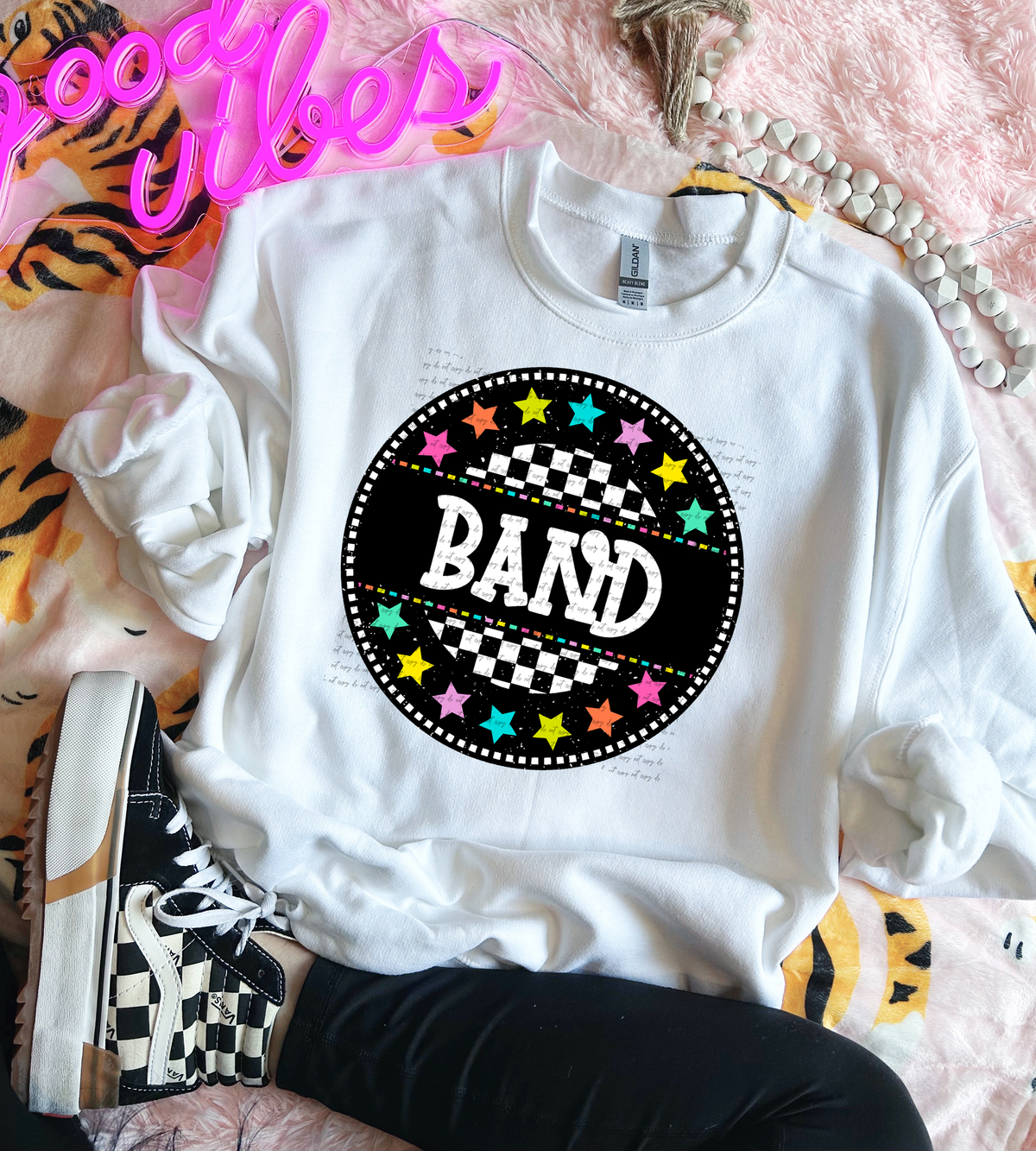 Band (circle checkers and stars) 49701 DTF TRANSFER