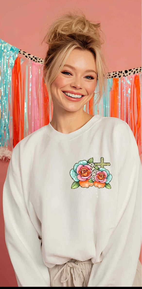 He knows my name flowers rose pocket 107591 DTF transfer