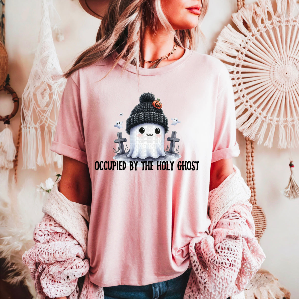 Occupied by the Holy Ghost beanie 91802 DTF transfer