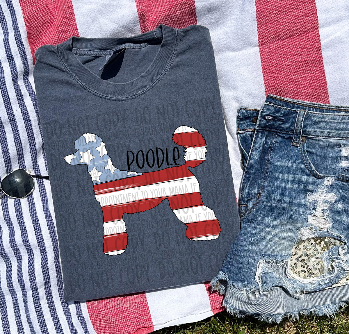 POODLE patriotic black font (SWD) DTF transfer