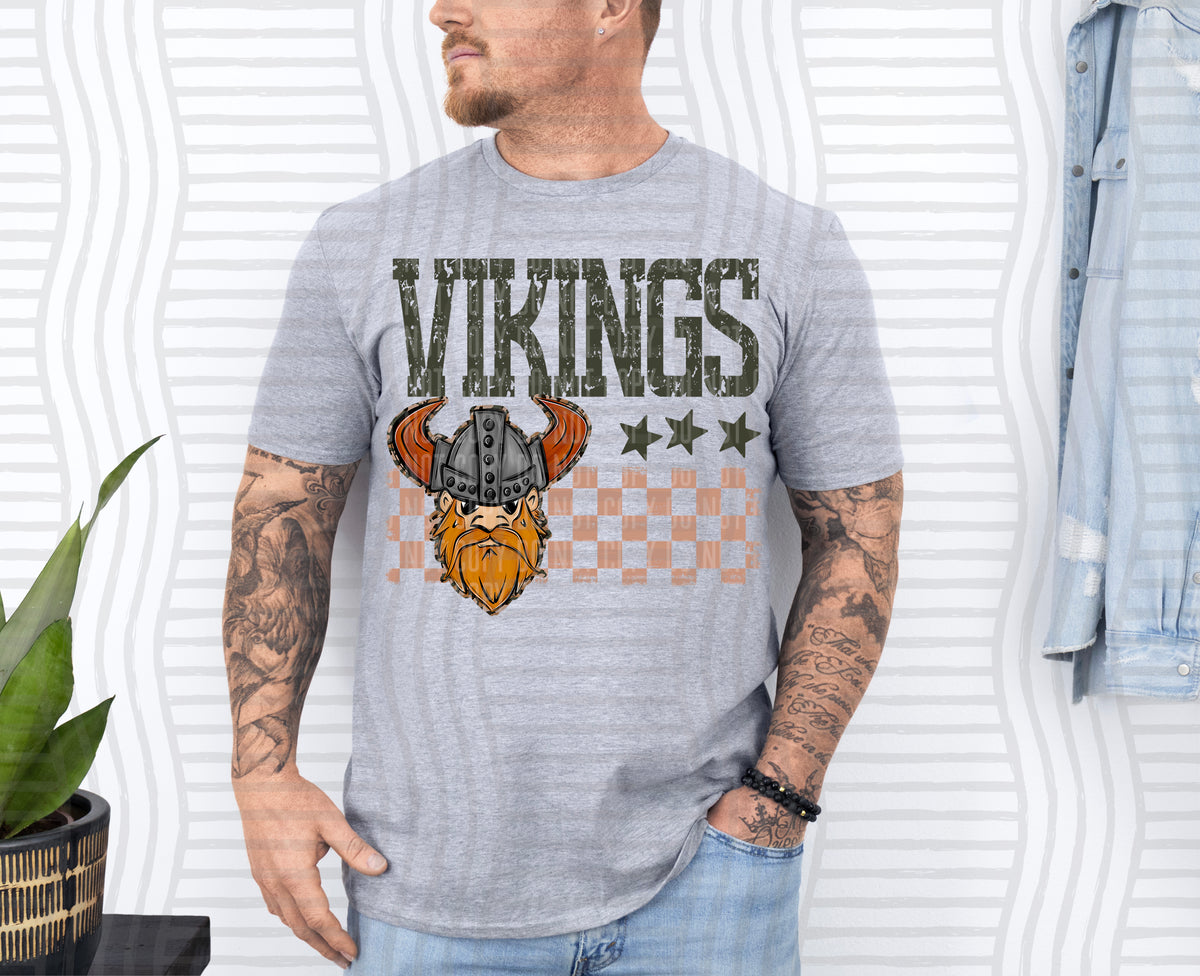 Vikings Tan Checker (Caplinger) DTF Transfers