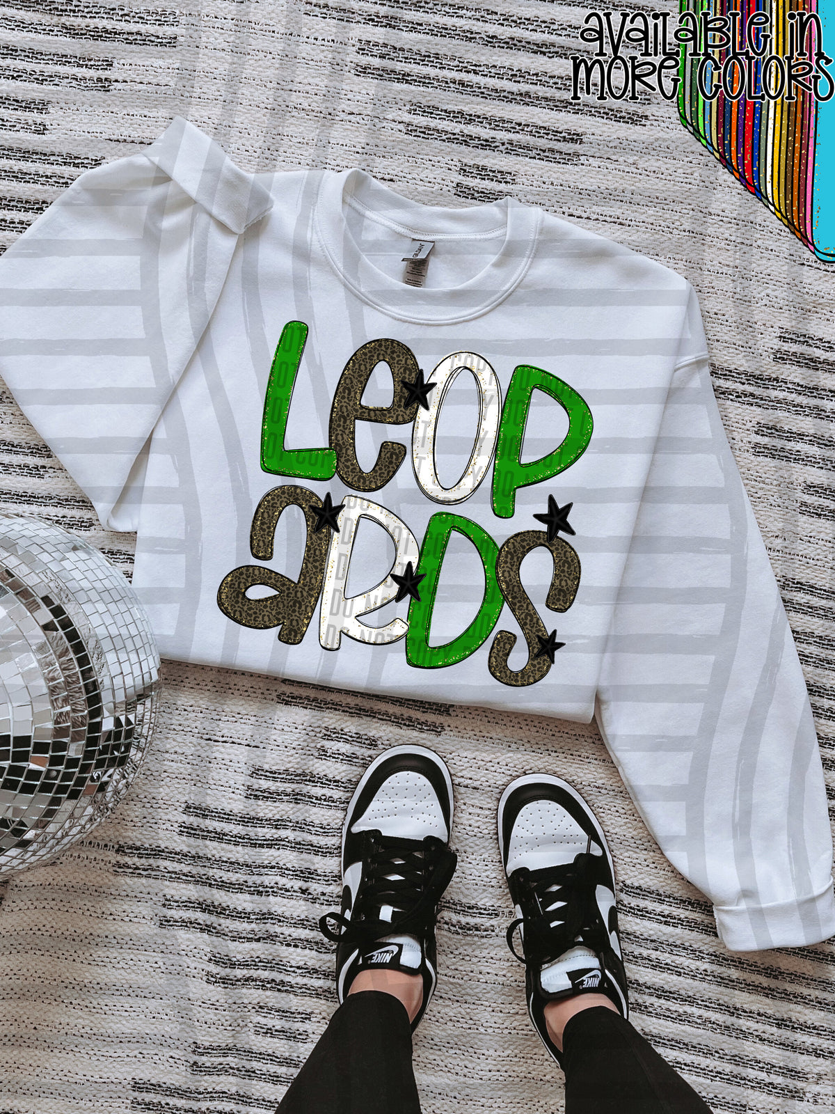 green, gray and white, leopards stacked (Caplinger) DTF Transfer