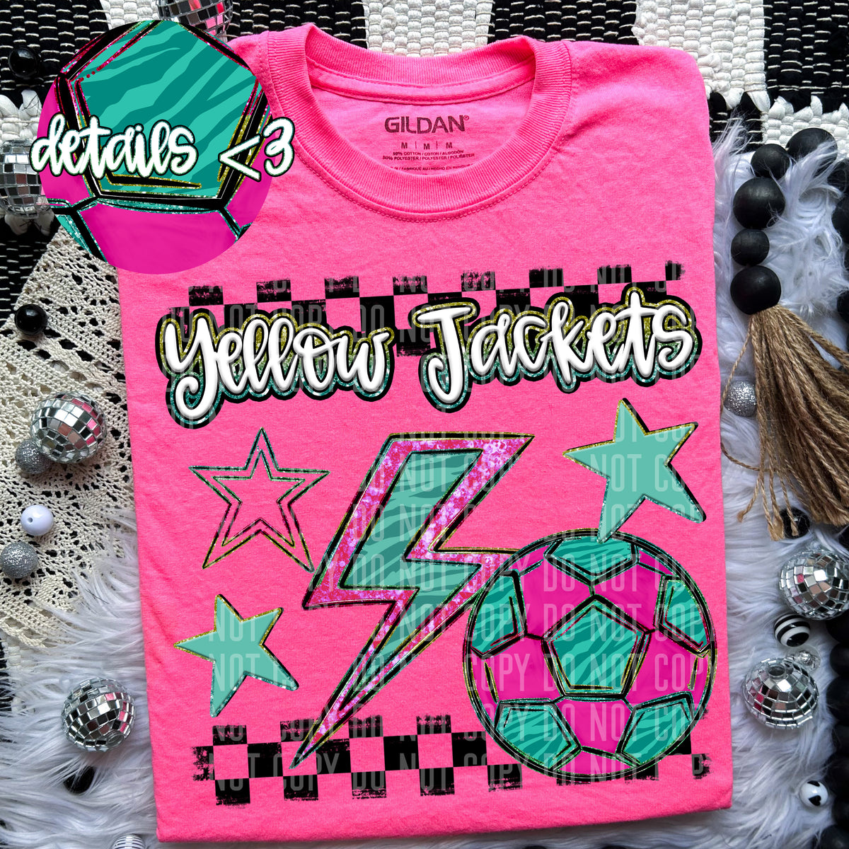 Yellow Jackets Rainbow Soccer (Caplinger) 97434 DTF transfer