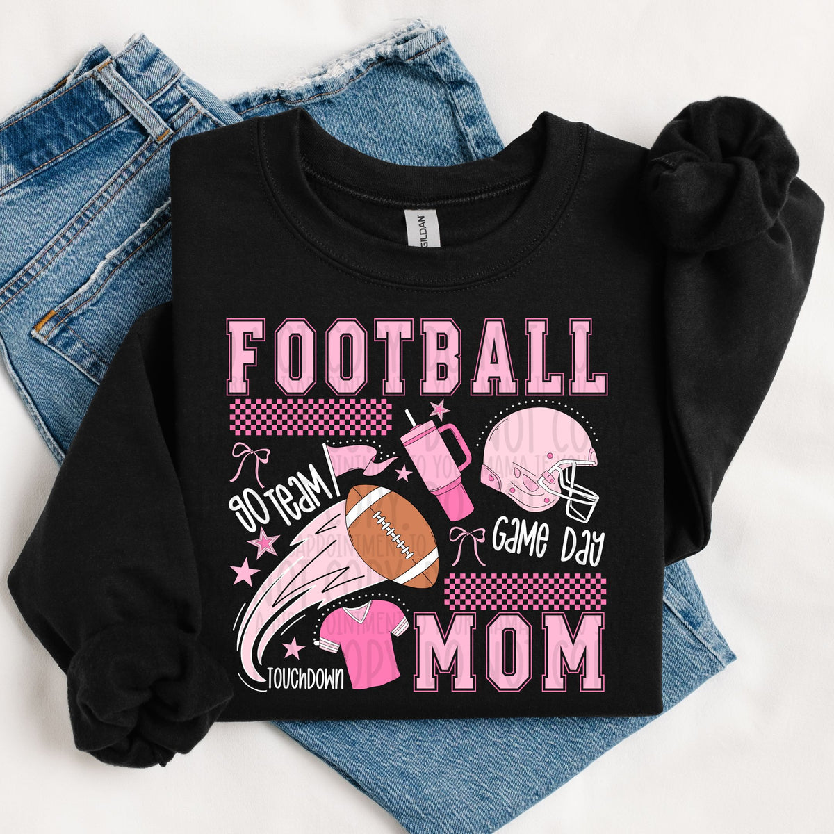 Football Mom Pink Items WHITE (SWD) DTF transfer