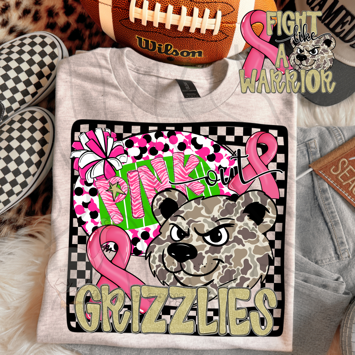 Grizzlies pink out camo (DKD) DTF transfer