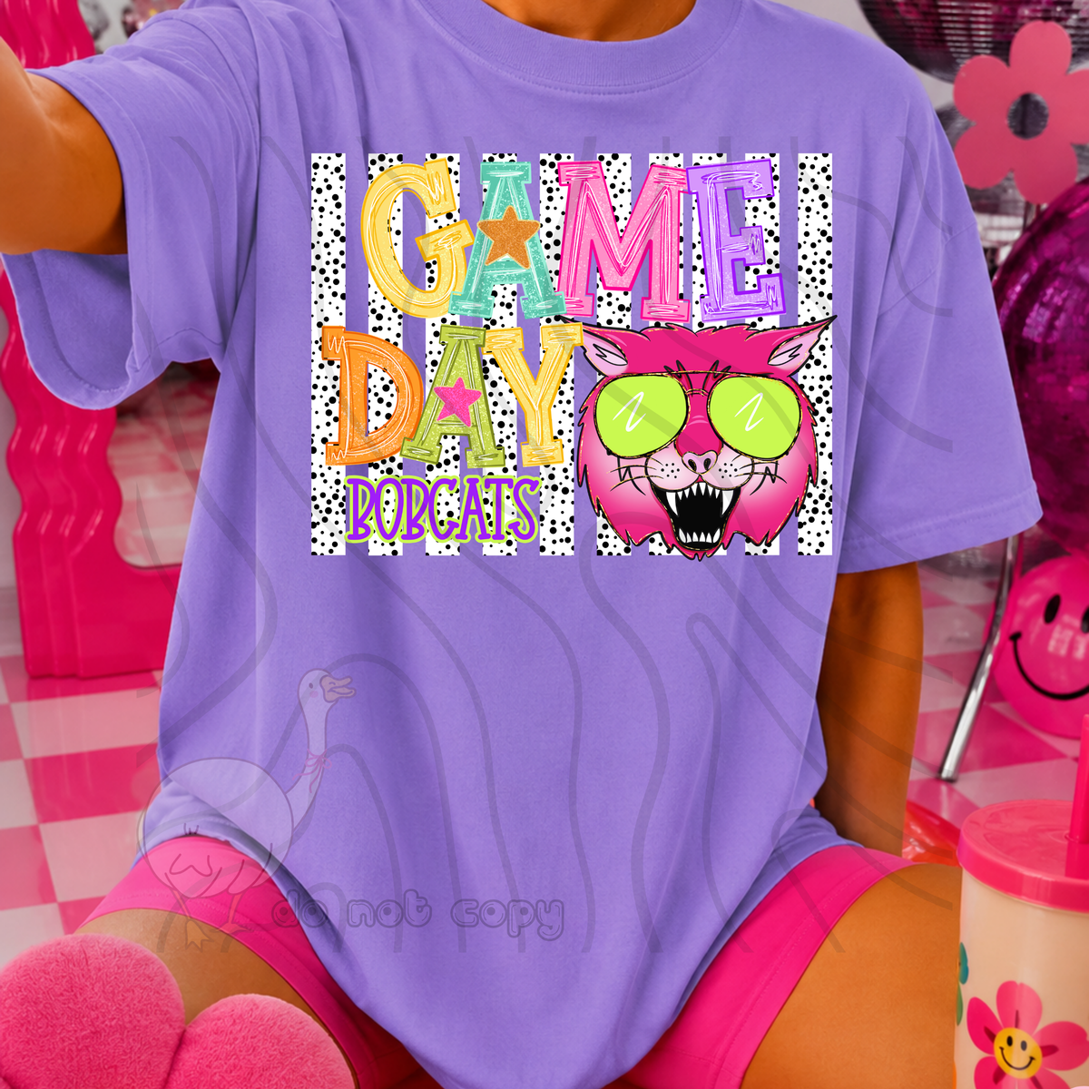 Bobcats poppy game day (DKD) DTF Transfer