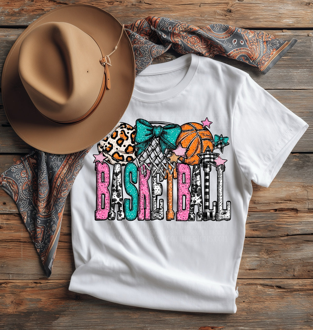 Basketball (pink,blue,cow print) (SSD) DTF Transfer