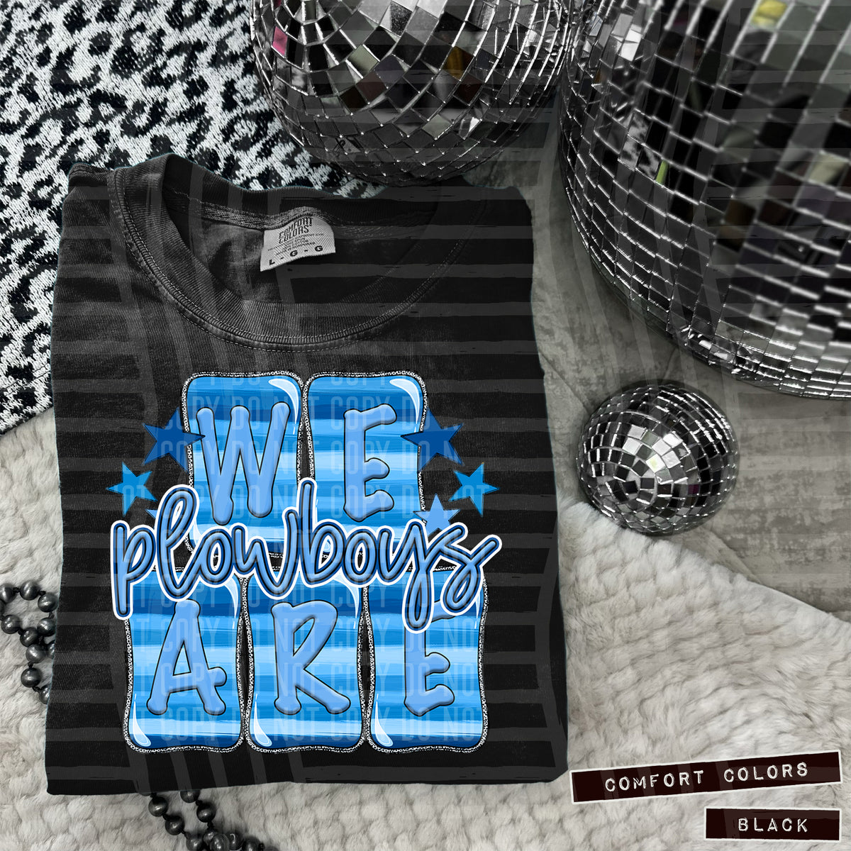 Blue Striped We are Plowboys (Caplinger) 101398 DTF transfer