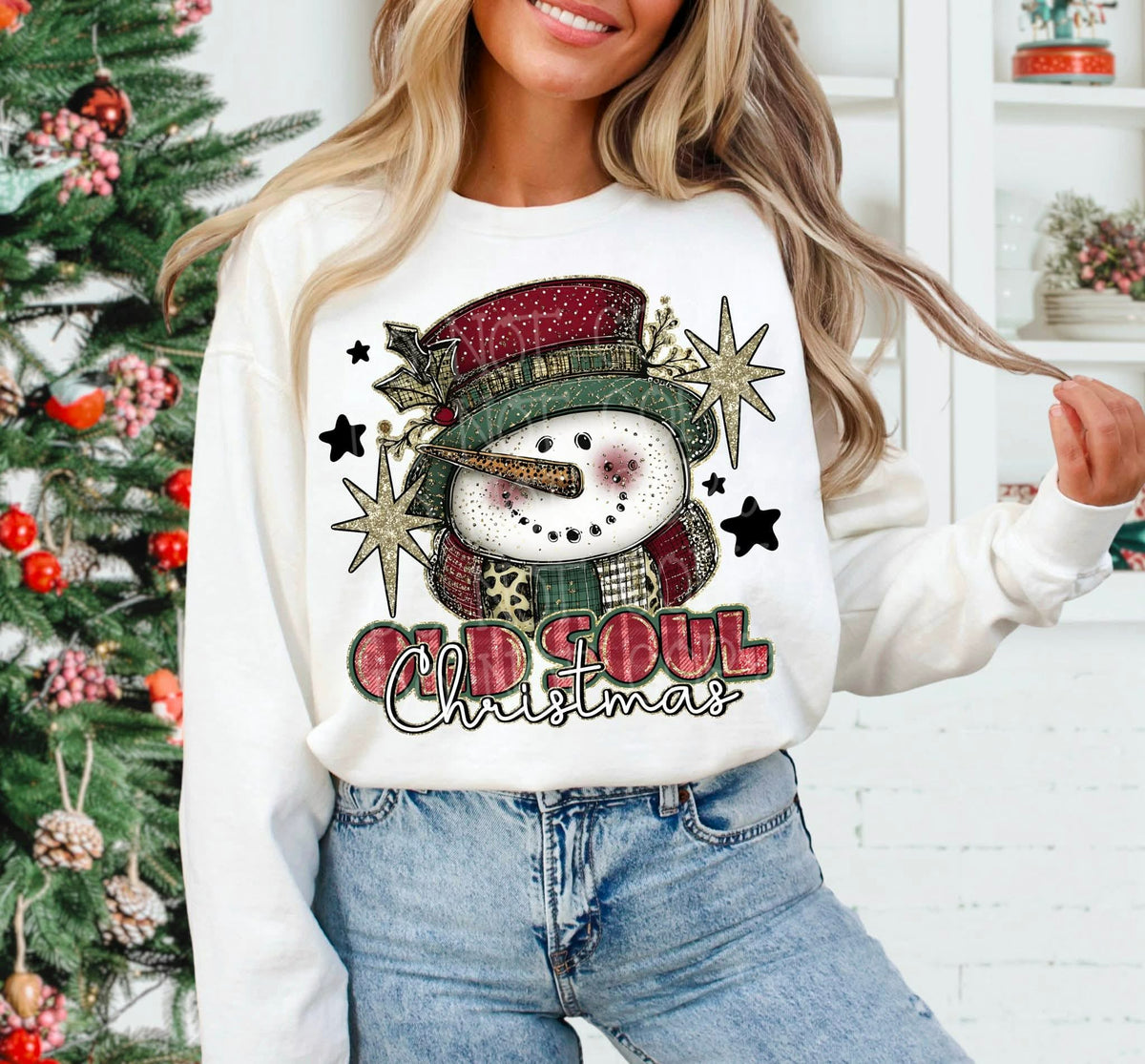 Old School Christmas snowman (C’s) DTF Transfer