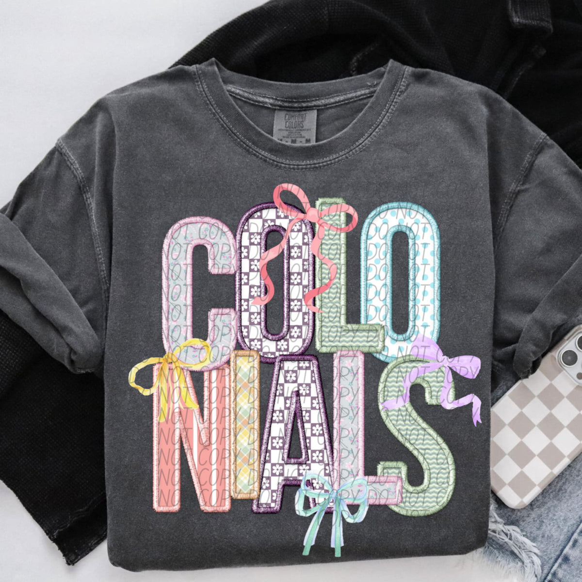 Colonials Spring Bow Mascots (CITY) 97175 DTF transfer