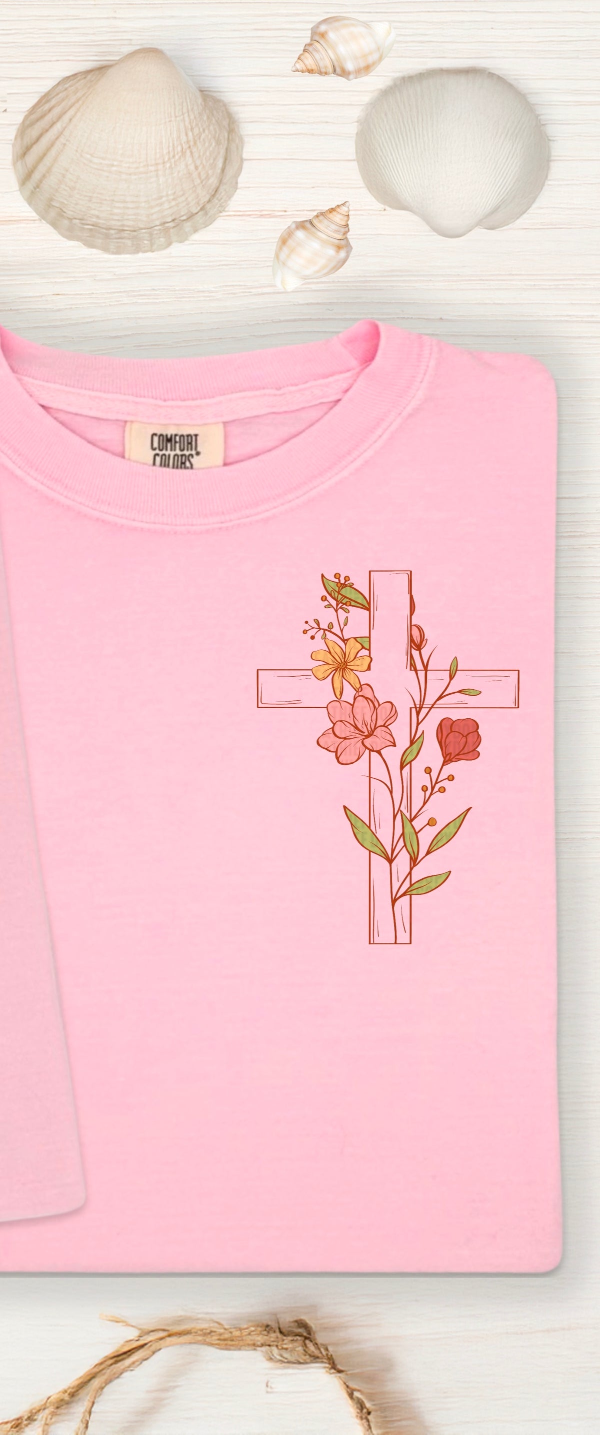 Cross with florals 97647 DTF transfer