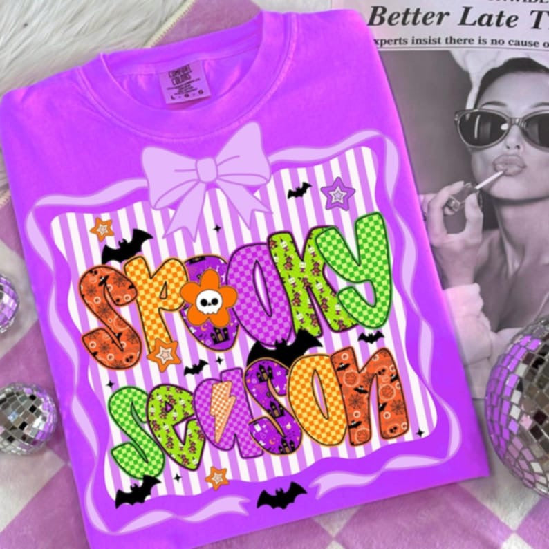 Spooky Season bow frame DTF transfer