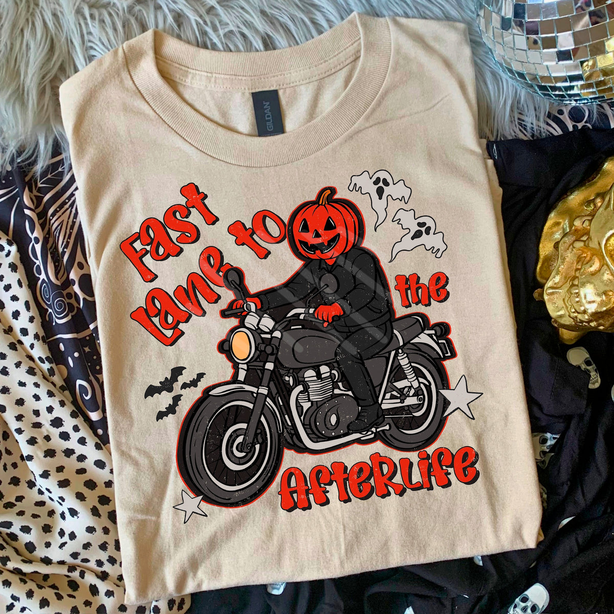 Fast Lane to the Afterlife motorcycle (scarlow) 114366 DTF transfer