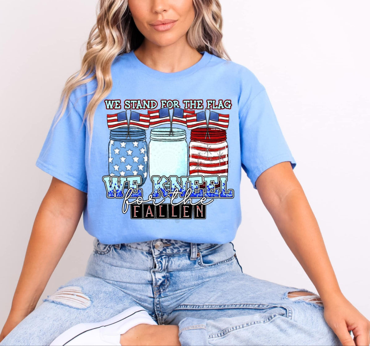 We stand for the flag we kneel for the fallen 94409 DTF transfer