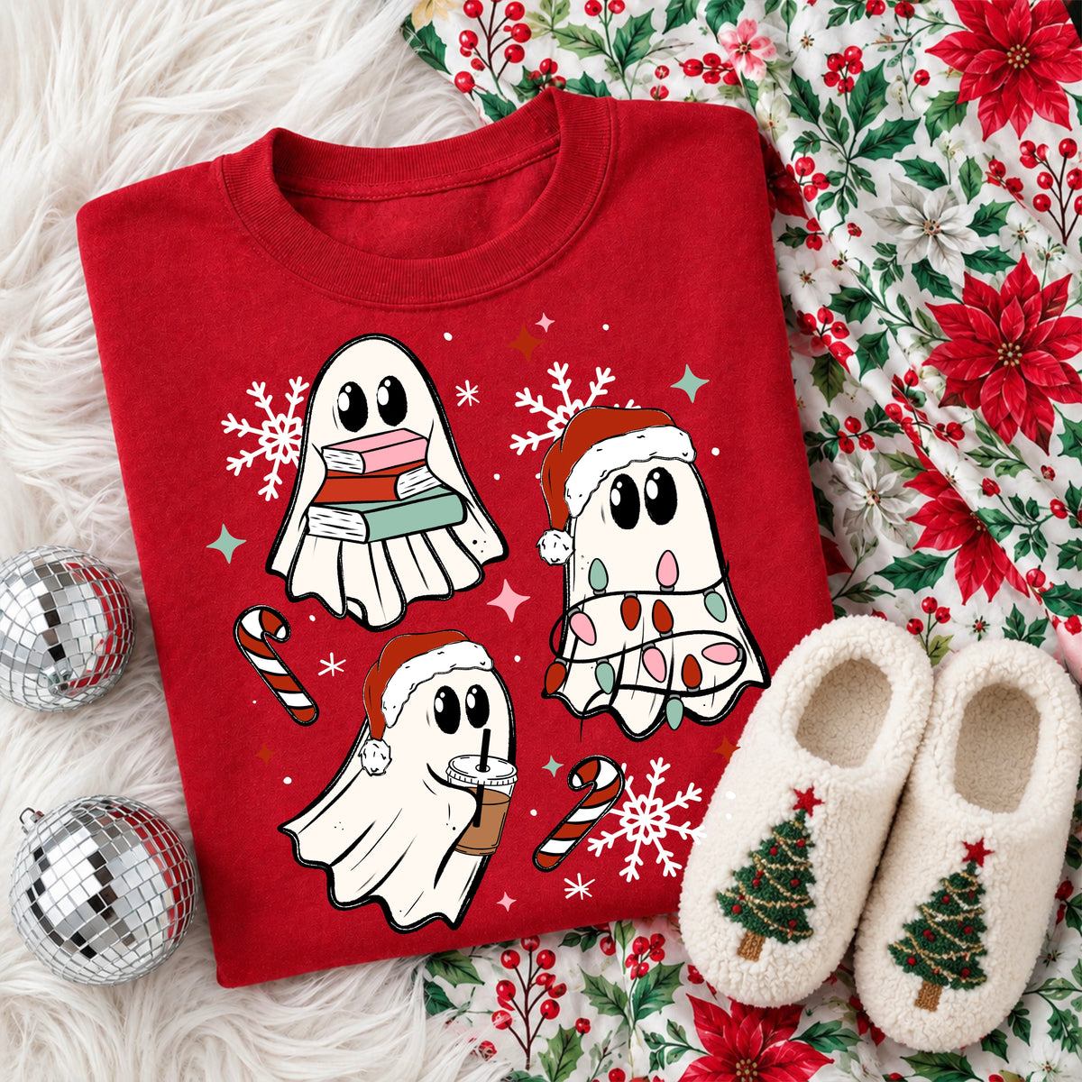 Christmas ghosties with books and lights (CSC) DTF Transfer