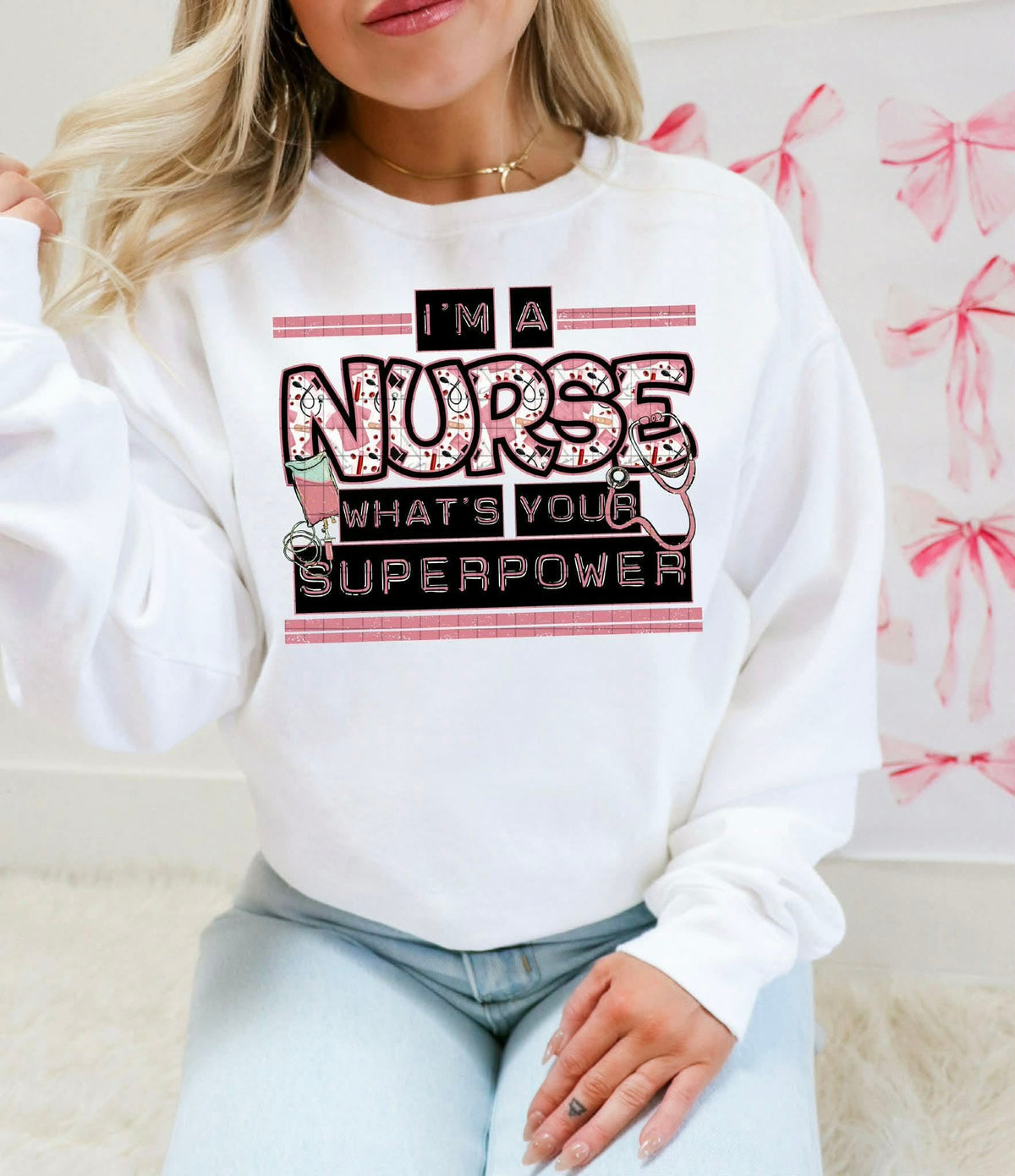 I’m a nurse what’s your super power (c’s) DTF transfer