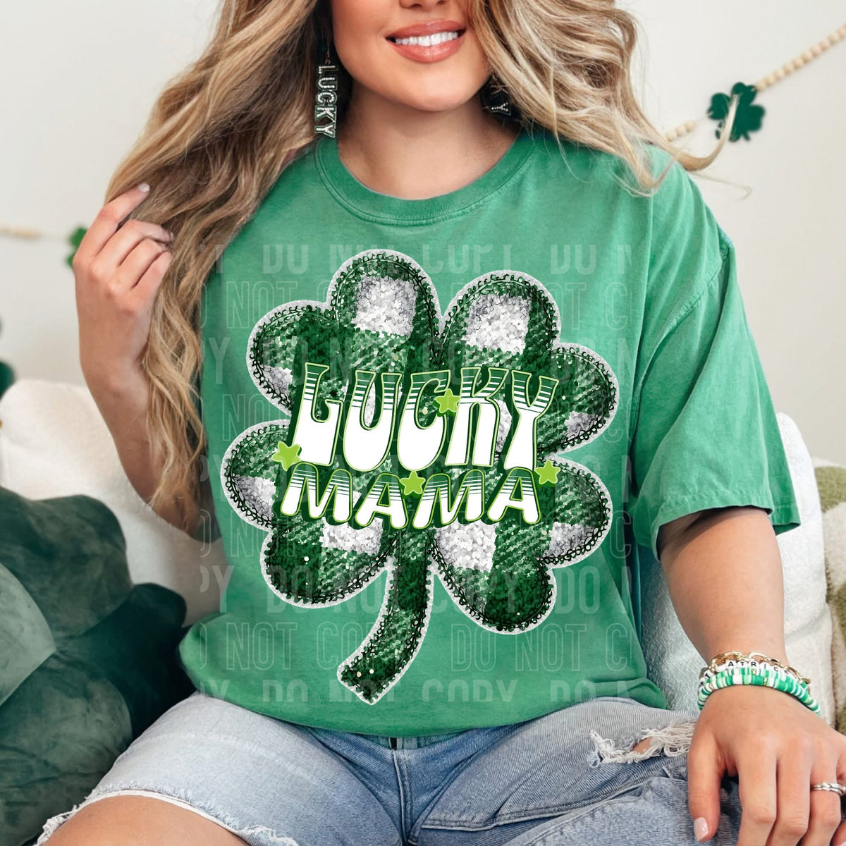 Lucky Mama Plaid clover (SBB) DTF transfer