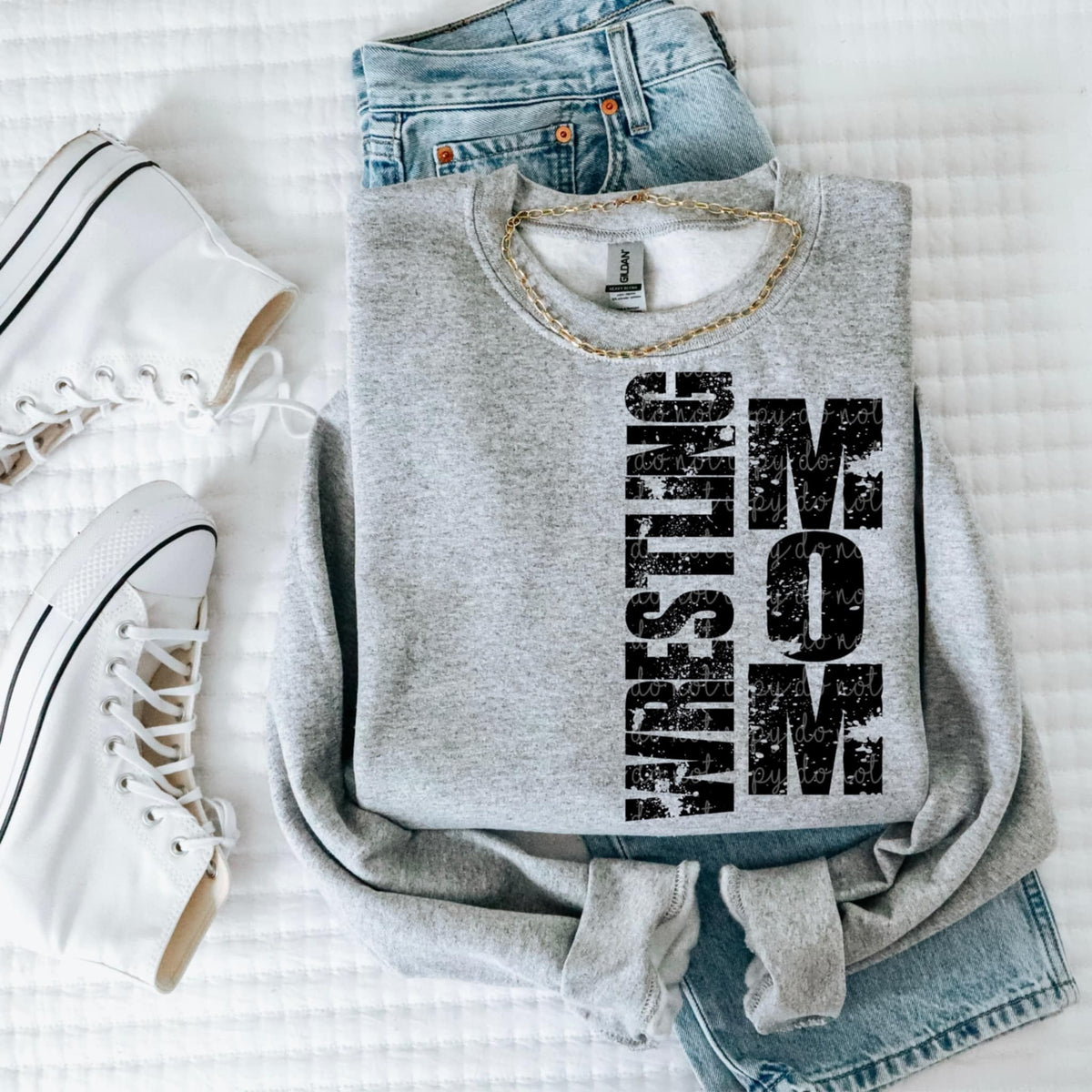 Wrestling mom vertical NO bow 90531 DTF transfer