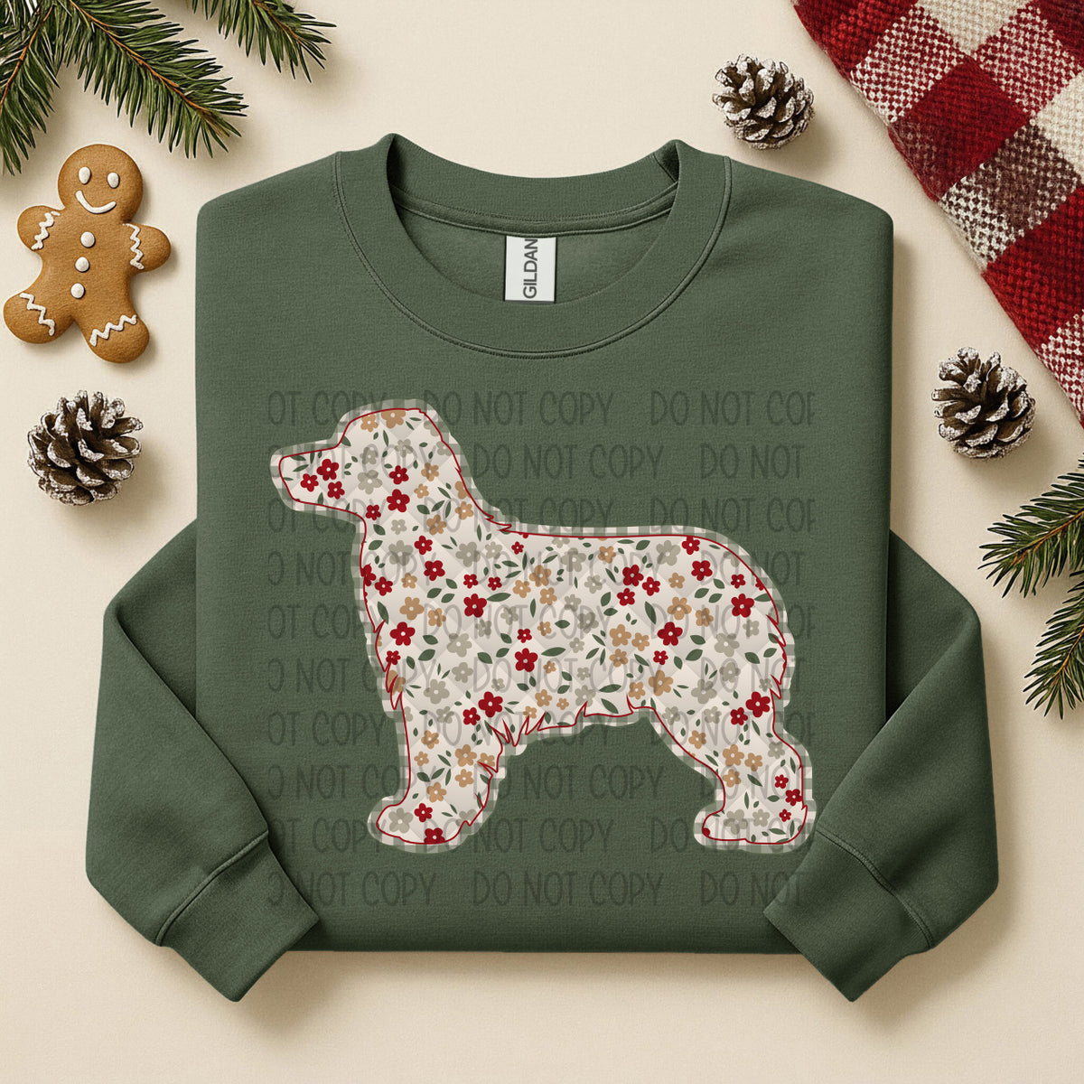 Australian Shepherd Docked Tail Floral (SWD) DTF TRANSFER