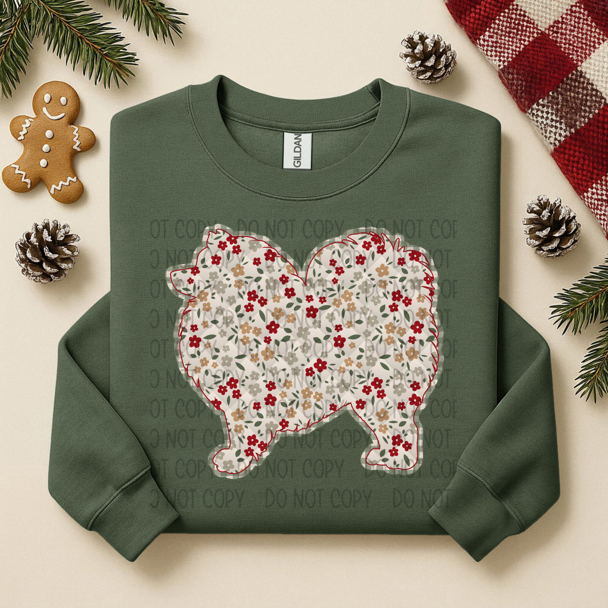 Keeshond Floral (SWD) DTF TRANSFER