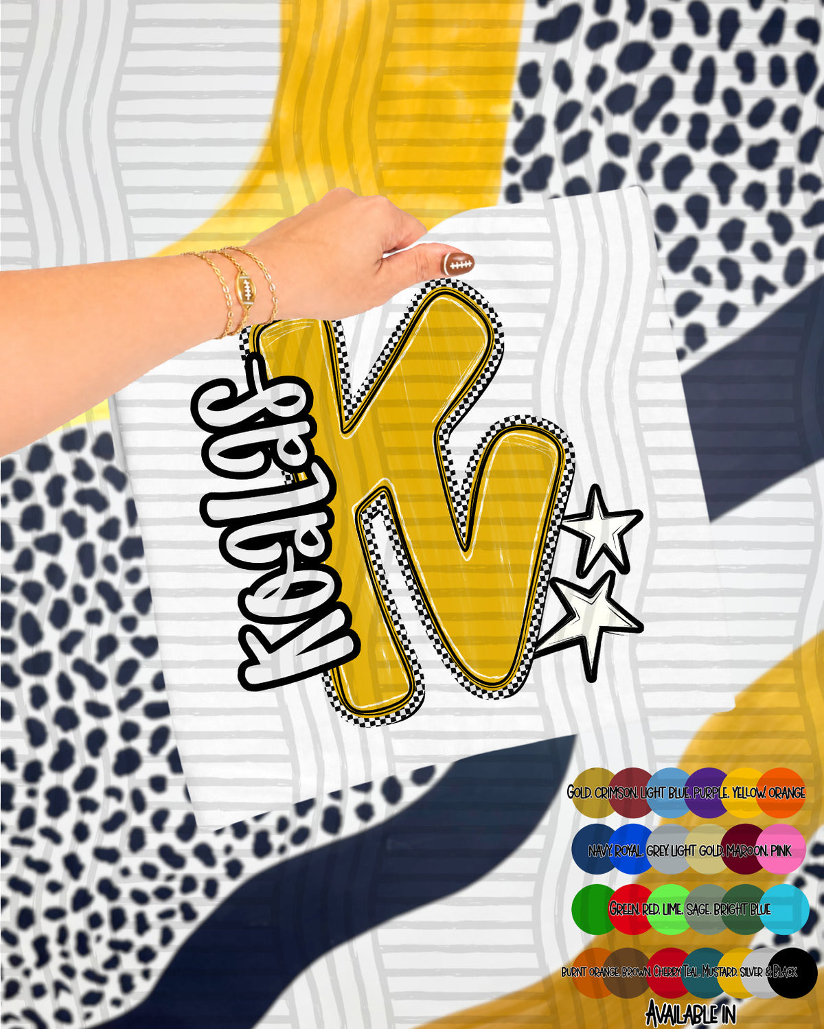 Koalas Checker Crush Yellow (Caplinger) DTF transfer
