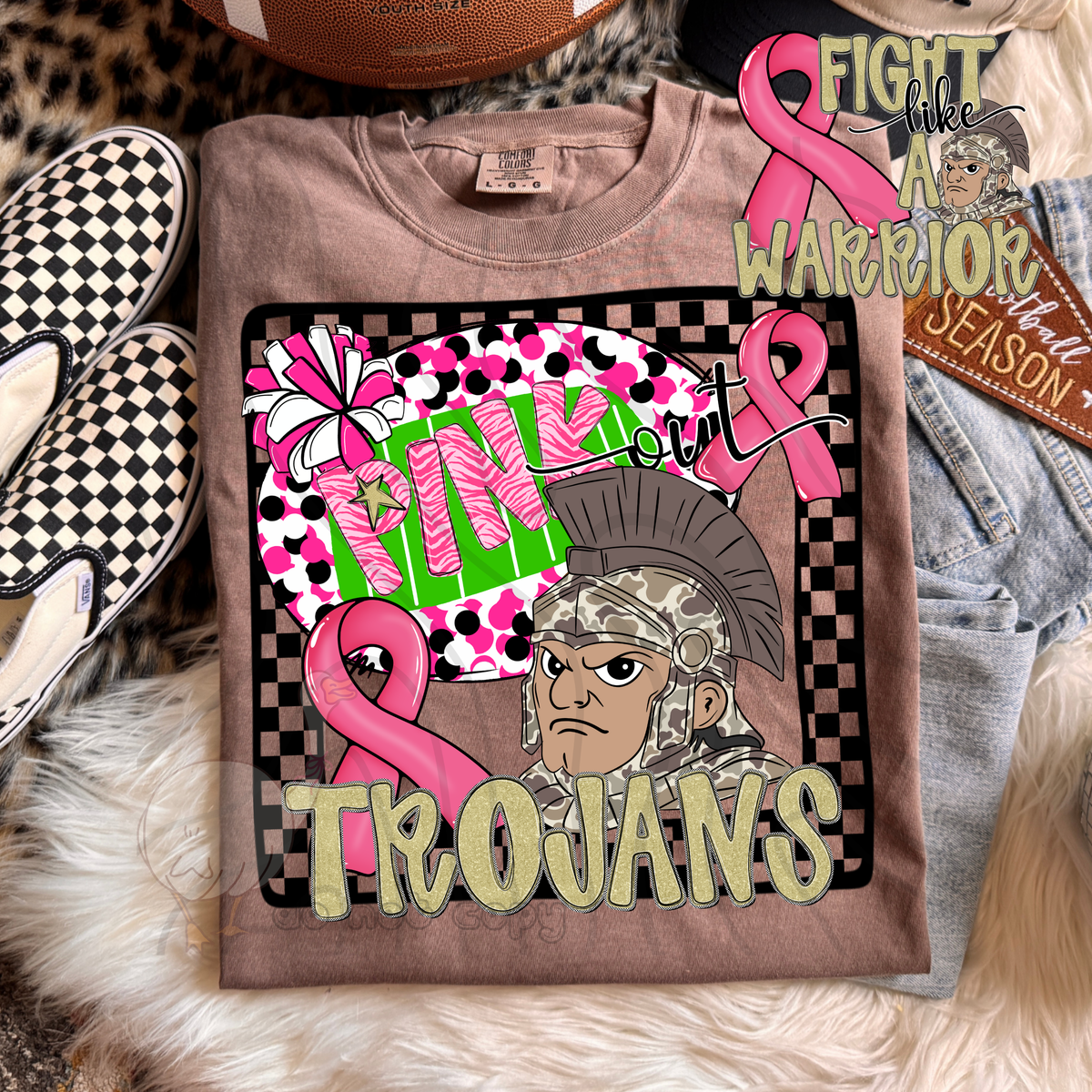 Trojans pink out camo (DKD) DTF transfer