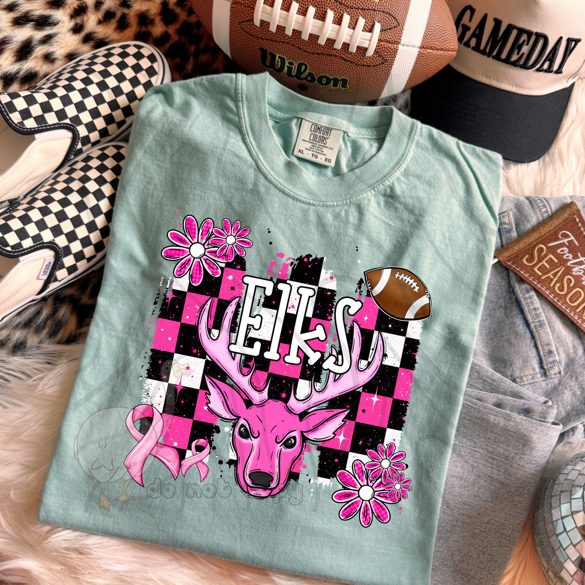 Elks Pink Checker Mascot (DKD) DTF Transfers
