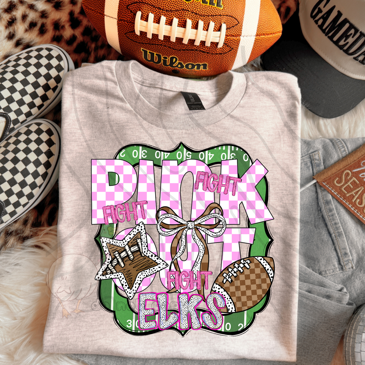 Elks fight fight fight pink out (DKD) DTF transfer