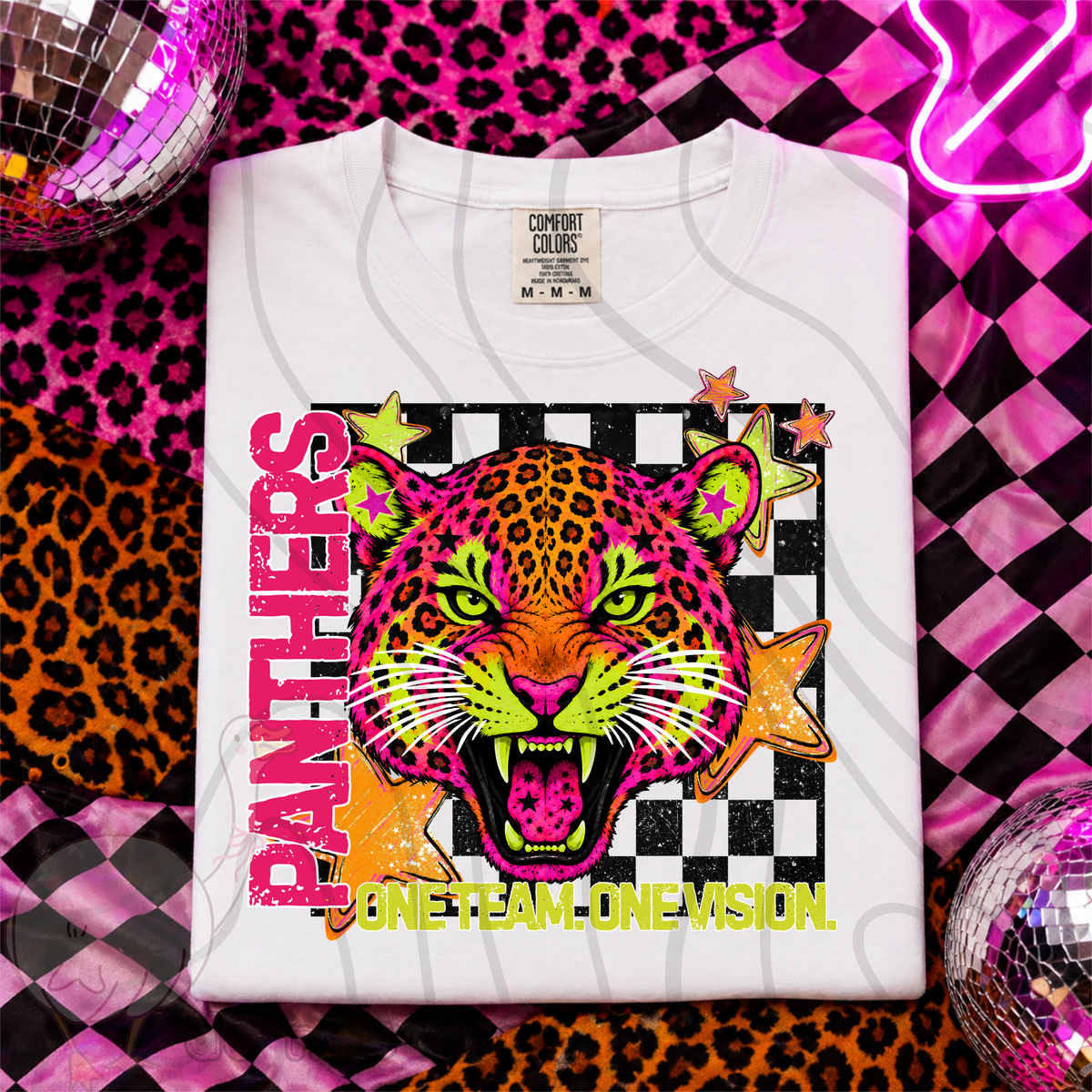 panthers 75 one team one vision (dkdbk) DTF transfer