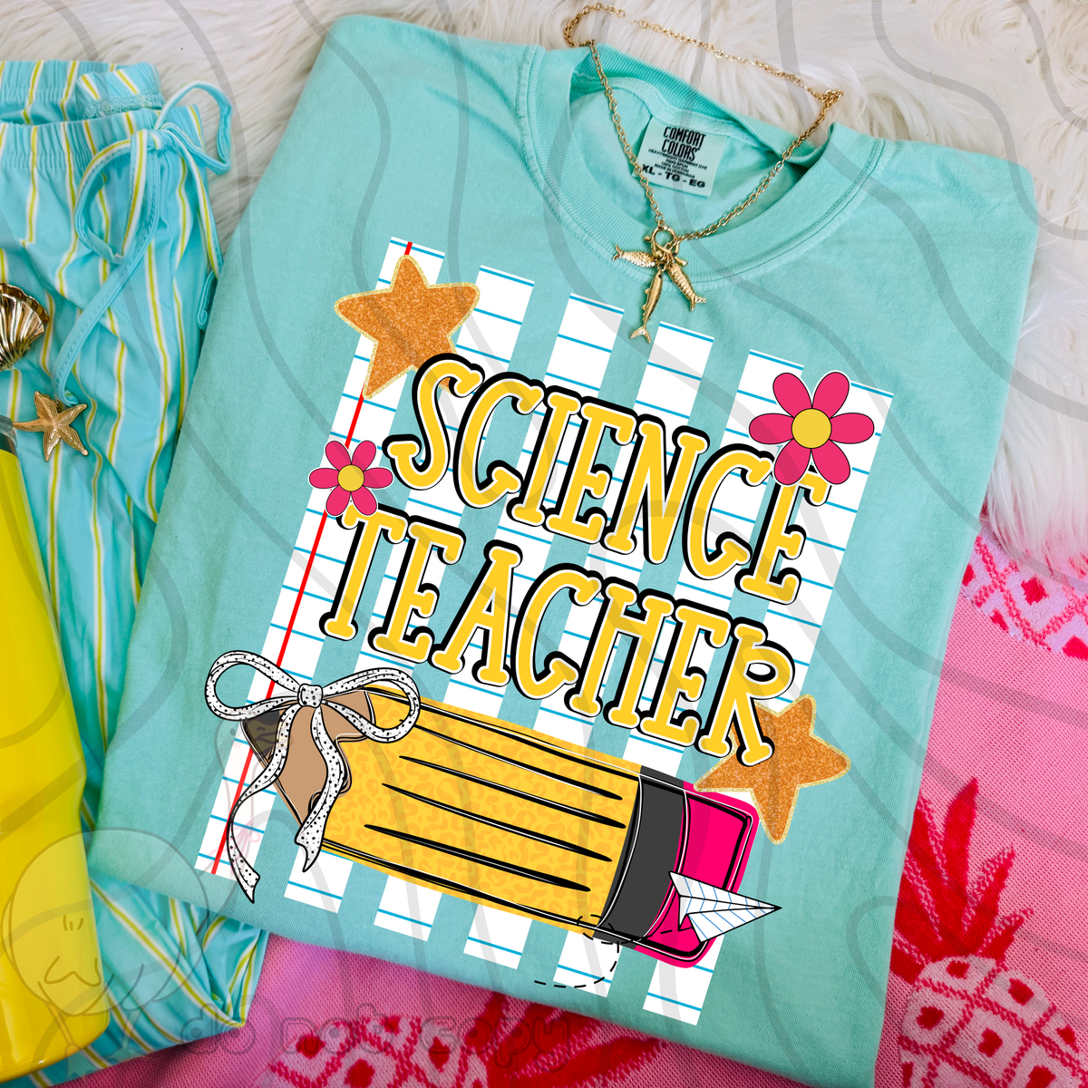 Science teacher pencil stripes (DKD) DTF Transfer