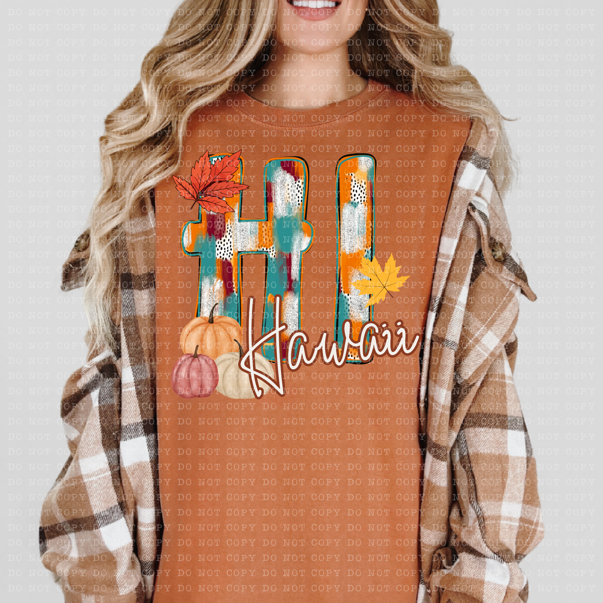 HI Hawaii Fall Watercolor 59781 DTF Transfer